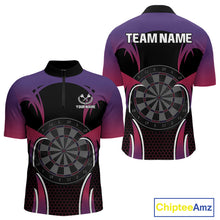 Load image into Gallery viewer, Colorful Gradient Dartboard Halftone Pattern Darts Shirt For Men - Custom Name NYN0384