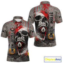Load image into Gallery viewer, Grunge Skull Billiard Pool Shirts For Men Custom Red Dripping Ball 8 Billiard Team Jerseys NYN2301