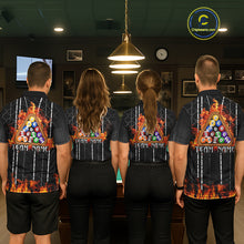 Load image into Gallery viewer, Red Flaming 8 Ball Billiard League Shirts For Women Custom Funny Bear Billiard Team Jerseys NYN2307