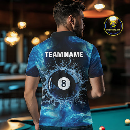 Personalized Ball 8 Billiard Polo & Quarter-Zip Shirt For Men 8 Ball Billiard Team Jersey NYN2310