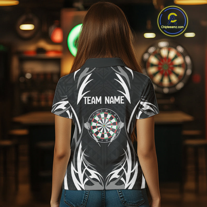 Personalized White And Black Dartboard Dart Shirts For Women Outfits Dart Team Jerseys NYN0041