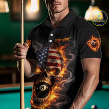 Load image into Gallery viewer, Skull Flaming Pool 8 Ball &amp; 9 Ball Billiard Shirt For Men Personalized 3D Ball Billiard Attire NYN2586