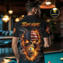 Load image into Gallery viewer, Skull Flaming Pool 8 Ball &amp; 9 Ball Billiard Shirt For Men Personalized 3D Ball Billiard Attire NYN2586