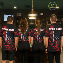 Load image into Gallery viewer, Red Geometric Torn American Flag 8 Ball Pool Billiard Team Shirt Custom Billiard Jerseys For Women NYN2750