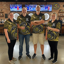 Load image into Gallery viewer, Personalized Men Dragon Dart Polo 1/4-Zip Shirt Custom Name Team Thunder Dragon Dart Jersey | Yellow NYN3369