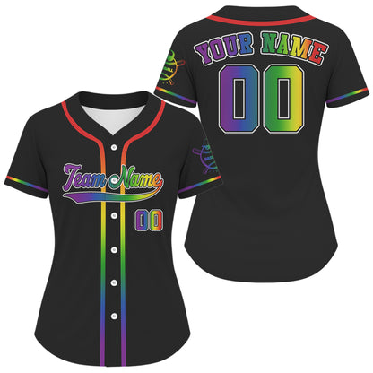 Women's LGPT Pride Baseball Jersey Custom Colorful Baseball Shirt For LGPTQ+ Fans NYN0873