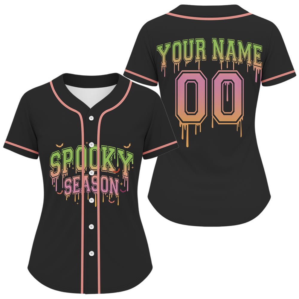 "Spooky Season" Dripping Baseball Shirt Personalized Halloween Baseball Jerseys For Women NYN0875