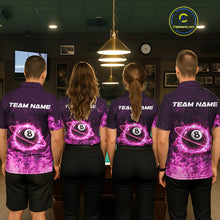 Load image into Gallery viewer, Custom Pink Flaming 8 Ball Light Women's Billiard Shirts Personalized Billiard Attire Gifts NYN2325
