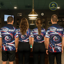 Load image into Gallery viewer, Custom US Flag Pool 8 Ball Billiard Shirt For Women Personalized Patriotic Ball Billiard Attire NYN2591