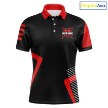 Load image into Gallery viewer, Black &amp; Red Skull Pool 8 Ball Men Billiard Polo &amp; 1/4-Zip Shirt Personalized Ball Billiard Attire NYN2593