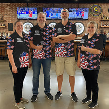 Load image into Gallery viewer, Custom American Flag Pattern Dartboard Darts Quarter-Zip Shirts For Women Patriotic Darts Team Jerseys NYN2756