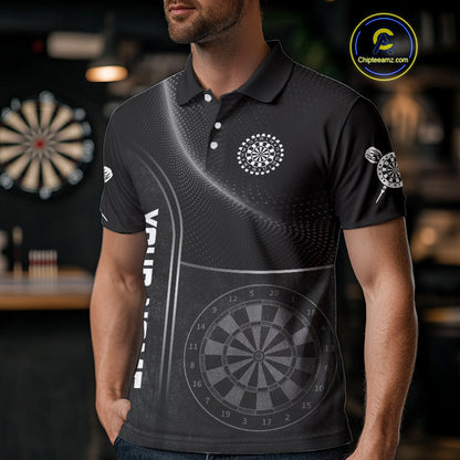 Halftone Pattern Dartboard White In Lines Grunge Dart Shirts For Men, Dart Jerseys NYN0057