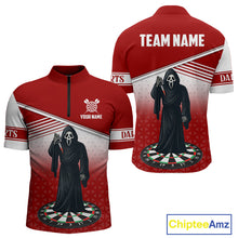 Load image into Gallery viewer, Grim Reaper Dartboard Custom Red Darts Shirt For Men - Personalized Name For Players NYN0674