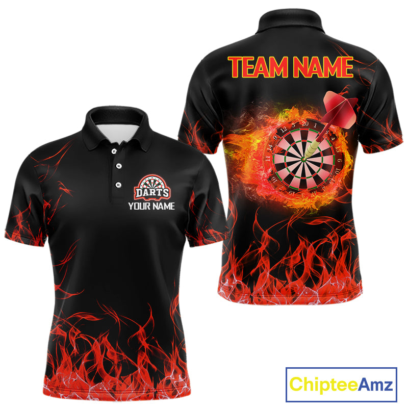 Red Fire Flame Dartboard Custom Dart Shirt For Men, Dart Team Jerseys NYN0216