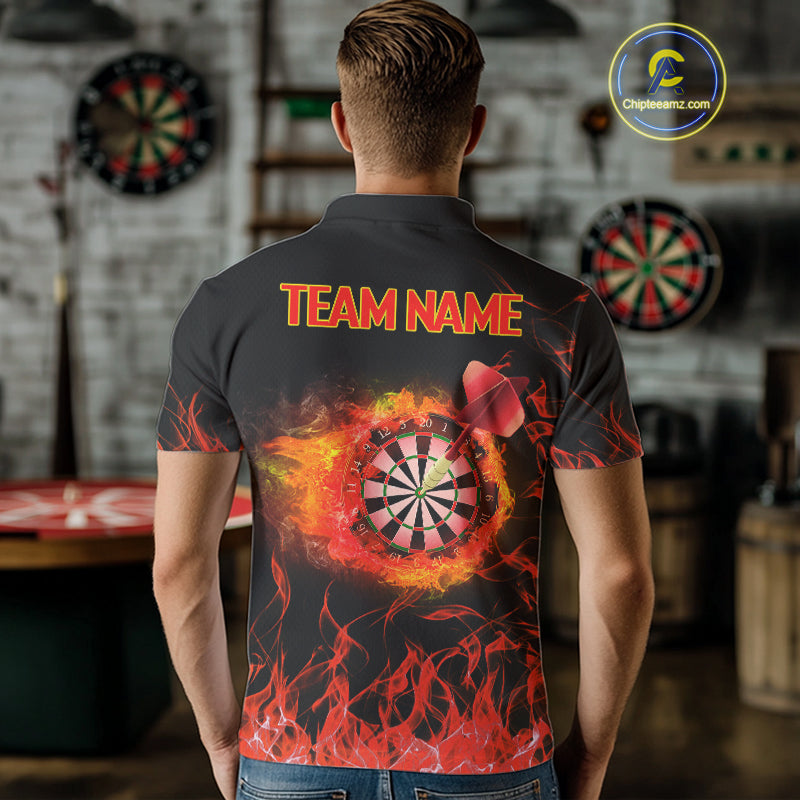Red Fire Flame Dartboard Custom Dart Shirt For Men, Dart Team Jerseys NYN0216
