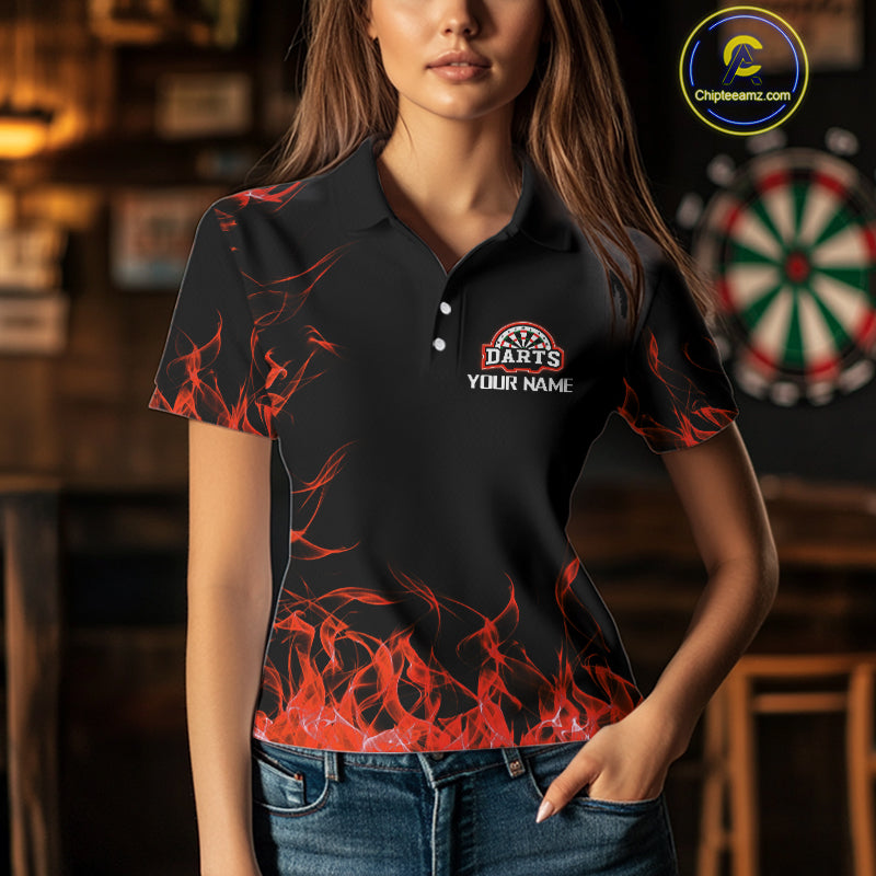 Red Fire Flame Dartboard Custom Dart Shirt For Women, Dart Team Jerseys NYN0216
