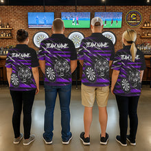 Load image into Gallery viewer, Purple Grunge Grey Smoke Tiger Dartboard Custom Dart Quarter-Zip Shirt Women Dart League Jerseys NYN2088