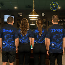 Load image into Gallery viewer, Horror Wolfs Blue Flames Smoke Pool 8 Ball Women Billiard Shirt Custom Ball Billiard Team Attire NYN2622