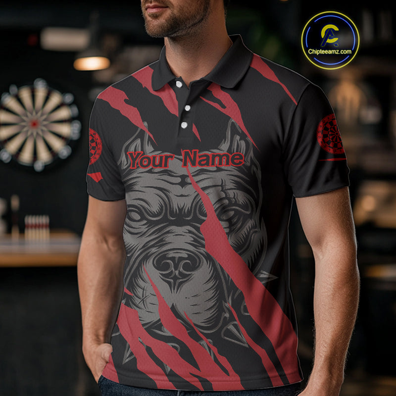 Red Scratch Bulldog Dart Shirt Custom Dart Team Shirt For Men, Dart Jerseys NYN0221
