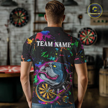 Load image into Gallery viewer, Custom Colorful Bulldog Dartboard 3D Funny Dart Shirts Polo For Men Dart League Jerseys NYN2107