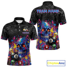 Load image into Gallery viewer, Dripping Splatter Billiard 8 Ball Shirts For Men Personalized Skull Billiard Team Attire NYN2332