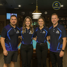 Load image into Gallery viewer, Custom 8 Ball &amp; 9 Ball Men's Billiard Shirt Personalized Thunder Blue Billiard Team Shirt NYN2336