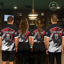 Load image into Gallery viewer, Black &amp; Red Grunge Billiard Ball Shirts For Women Personalized Cracked 8 Ball Billiard Gifts NYN2340