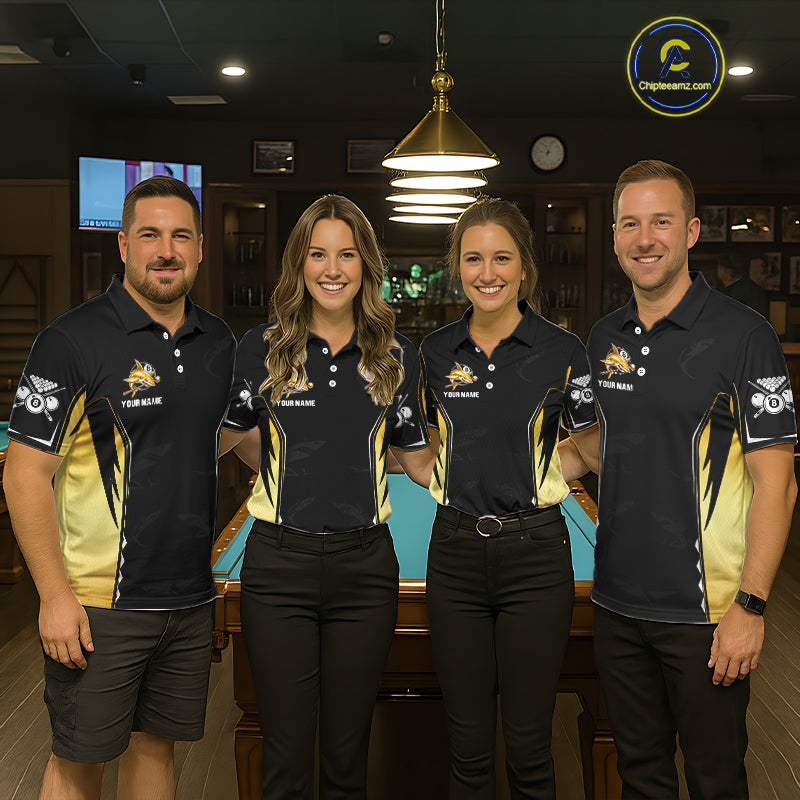 Funny Gold Shark Ball 8 & Cue Billiard Shirts For Women Personalized Billiard Attire Gifts NYN2341