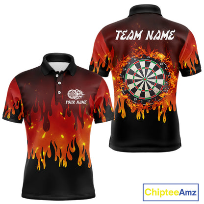Flame Pattern Multi Color Dartboard Custom Flame Dart Shirt For Men, Dart Jerseys NYN0226