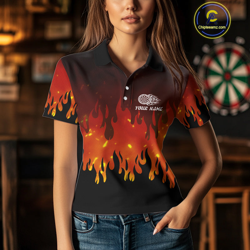 Flame Pattern Multi Color Dartboard Custom Flame Dart Shirt For Women, Dart Jerseys NYN0226