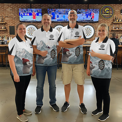 Cold Fierce Penguin Duo Play Darts Women Darts Polo Shirt Personalized Name For Darters NYN2356