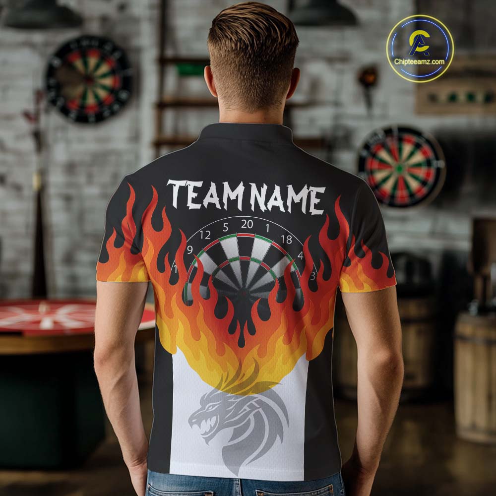 Dragon Fire Flame Dartboard Custom Dart Shirt For Men, Dart Team Jerseys NYN0090