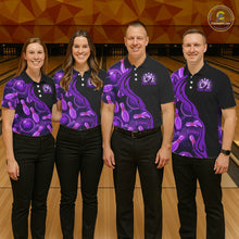 Load image into Gallery viewer, Purple Thunder Custom Mens Bowling Ball &amp; Pin Shirts, Bowling Team Jerseys For Bowlers NYN3418