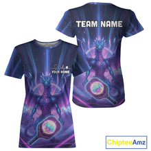 Load image into Gallery viewer, Custom Holographic Dragon Women Pickleball Jerseys Rainbow Pickleball Paddle League Shirts NYN2131