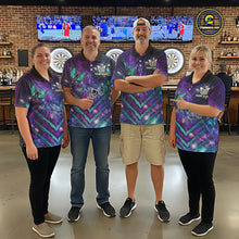 Load image into Gallery viewer, Blue Purple Galaxy Darts Polo &amp; 1/4-Zip Shirt For Men Personalized Butterfly Dart Team Appeal NYN3010