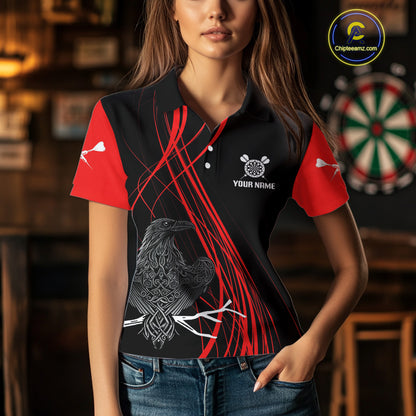 Custom Red Lines Celtic Raven Dart Arrows Dart Shirt For Women, Dart Team Jerseys NYN0105