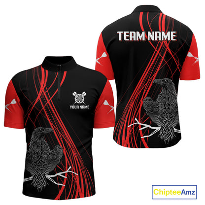 Custom Red Lines Celtic Raven Dart Arrows Dart Shirt For Men, Dart Team Jerseys NYN0105