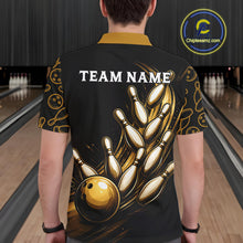 Load image into Gallery viewer, Strike Bowling Gold Yellow Bowling Jerseys For Men Custom Bowling Shirts Team Attire NYN3179