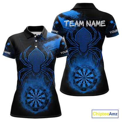 Blue Spider Women's Grunge Darts Shirt Smoke Dartboard - Custom Name For Darts Jersey NYN0468