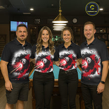Load image into Gallery viewer, Lightning Red Billiard 8 Ball &amp; 9 Ball Shirt For Men Custom Grunge Pool Team Billiard Jersey NYN3441