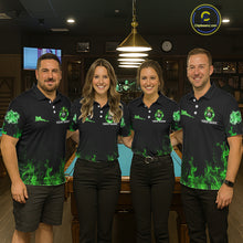 Load image into Gallery viewer, Shamrock 8 Ball Pool Polo &amp; 1/4-Zip Shirt Personalized Men Patrick's Day Billiard Attire Gifts NYN2421