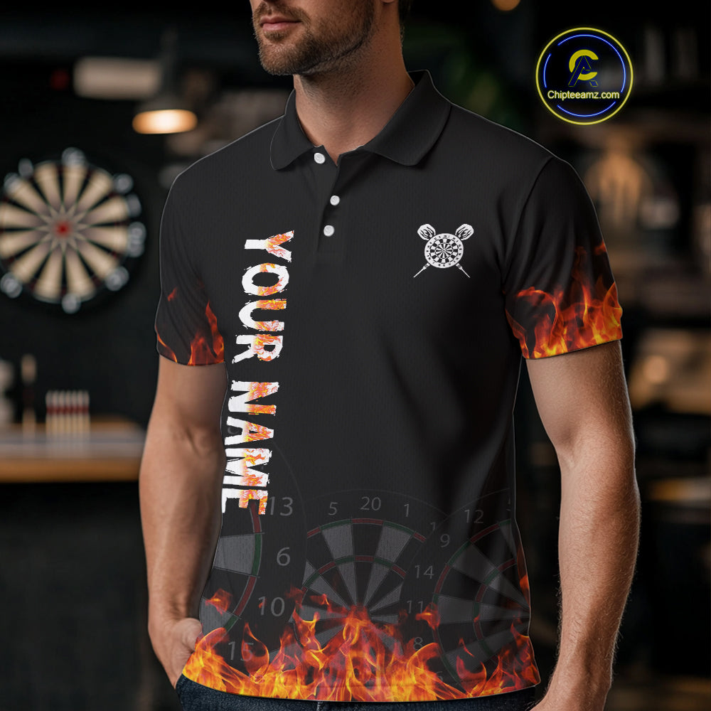 Fire Skull Multi-Flame Dartboard Custom Dart Shirts For Men, Dart Team Jerseys NYN0240