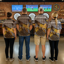 Load image into Gallery viewer, Custom Funny Gold Bee Silver Triangle Darts Polo Shirt For Men Funny Dart League Jerseys NYN2176