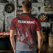 Load image into Gallery viewer, Custom Grunge Red And Grey Halftone Men Darts Polo Team Shirt Dart League Jerseys NYN2178
