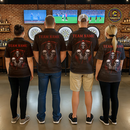 Custom Colorful Bulldog Funny Dart Polo Team Shirts For Women Bulldog Dart League Jerseys NYN2181