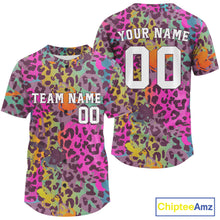 Load image into Gallery viewer, Custom Colorful Leopard Baseball Shirt For Men Graffiti Authentic Baseball Jersey NYN1390