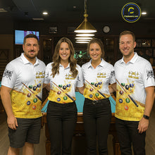 Load image into Gallery viewer, Funny Beer Play Pool Balls Billiard Team Shirt For Men Custom Billiard Polo &amp; 1/4 Zip Attire NYN2474