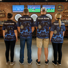 Load image into Gallery viewer, Blue Smoking Grim Reaper Dartboard Dart  Polo Shirts For Women Custom Multiskull Dart Team Shirts NYN2683