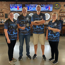 Load image into Gallery viewer, Blue Smoking Grim Reaper Dartboard Dart  Polo Shirts For Women Custom Multiskull Dart Team Shirts NYN2683