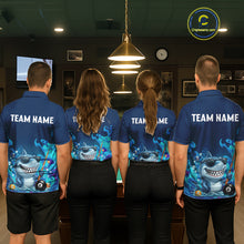 Load image into Gallery viewer, Personalized Funny Shark Blue Waving Billiard 8 Ball Shirt For Men Billiard Pool Team Jersey NYN3221